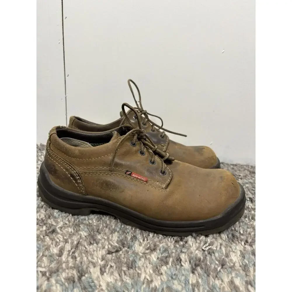 Red Wing Shoes Mens Size 8.5 King Toe Brown Leather Oxfords Chunky Low Ankle